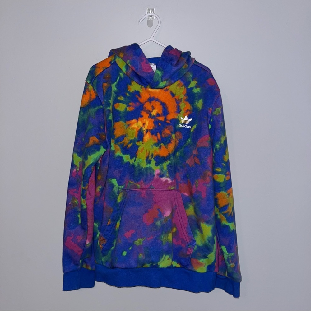 adidas Kids Tie-Dye Hoodie - Blue, Orange, Yellow, Green
